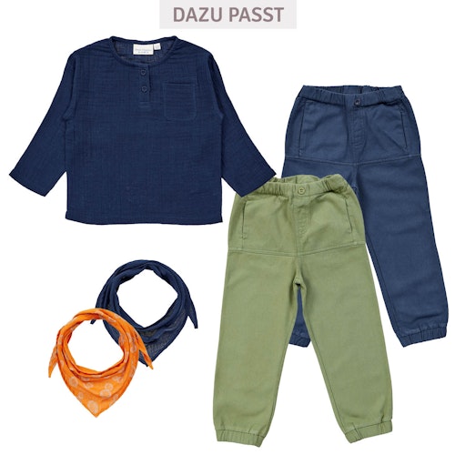 Musselin Langarmshirt uni