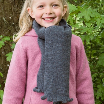 Warmer Wollfleece Steckschal anthrazit