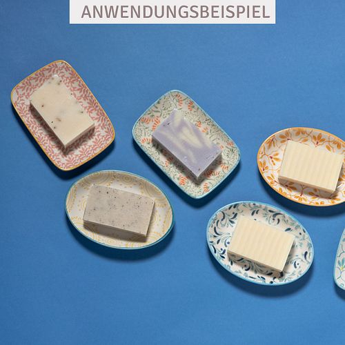 Seifenschale FLORAL rechteckig aus Keramik