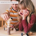 Vorschaubild Design Holz Stapelspiel für Jung und Alt, Set mit 22 Steinen für kreatives Stapeln