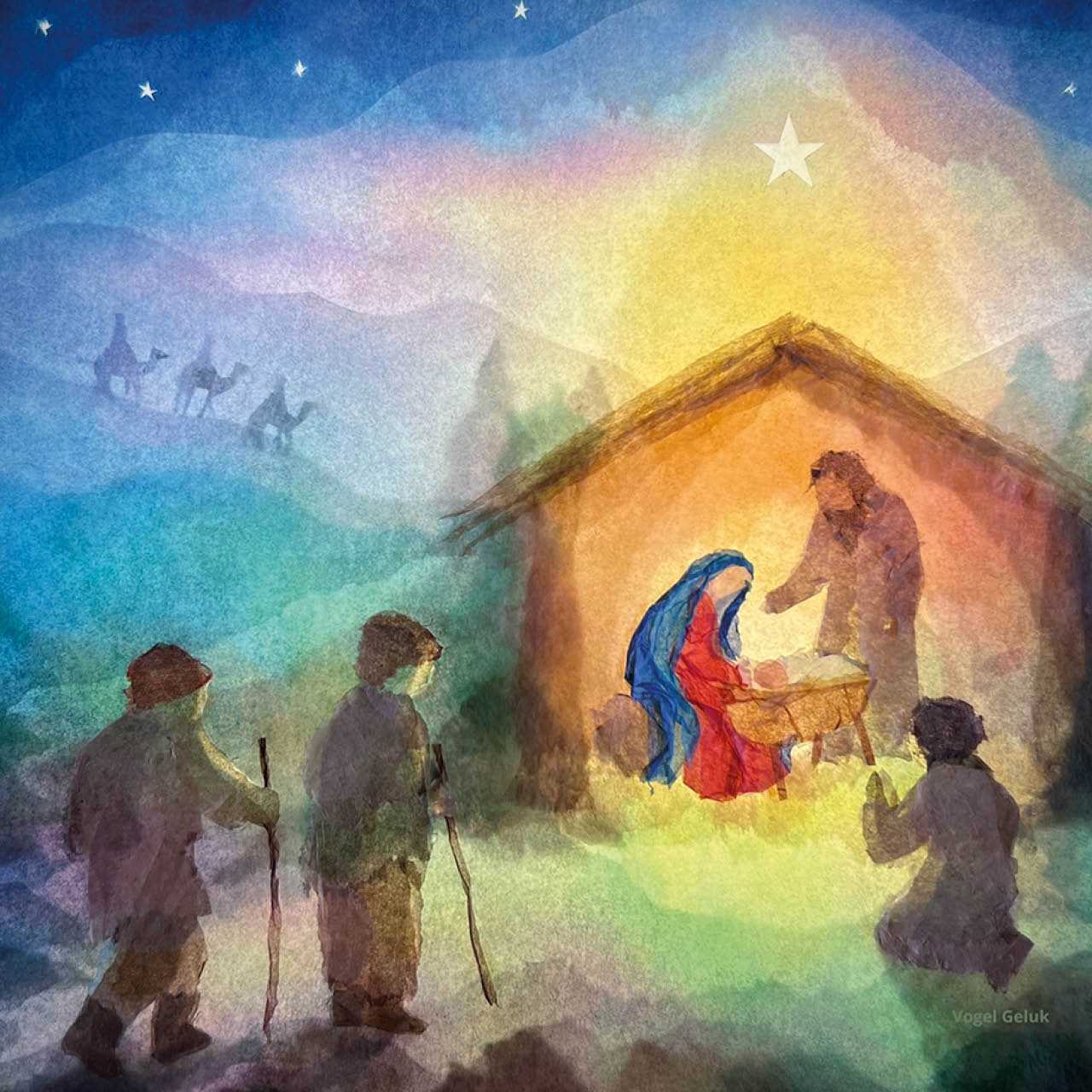 Vogel Geluk - Josef & Maria nur die FOLIE