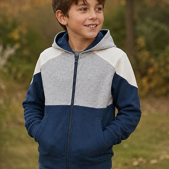 Sweatjacke Colourblocking blau