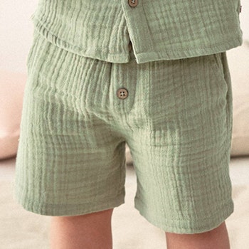 Leichte Musselin Shorts taubenblau