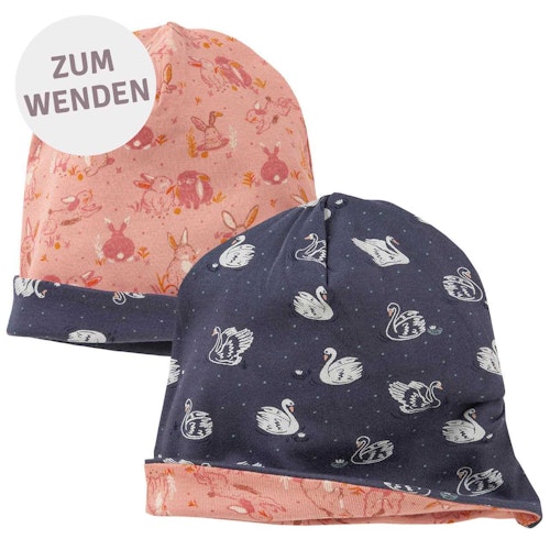 Wende-Beanie Wintervögel