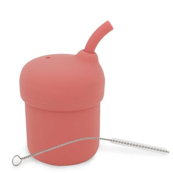 Trinkhalmbecher Silikon 150 ml rosa