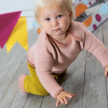 Babypullover rosa Melange Wolle