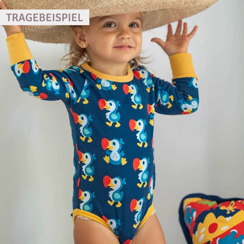 Langarm Body breite Bündchen mit Alloverprint 