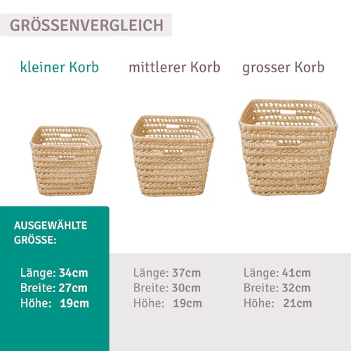 Kleiner Aufbewahrungskorb rechteckig 34x26x17 cm