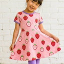 Vorschaubild Flatterkleid kurzarm mit Alloverprint 