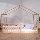 Vorschaubild Montessori Bett 90x200 natur – Bodenbett mit Rausfallschutz