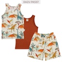 Vorschaubild Baumwoll Unterhemden im Doppelpack braun Dinos