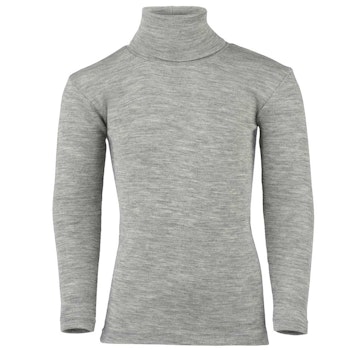 Wolle Seide Kinder Rollkragen Shirt langem marine