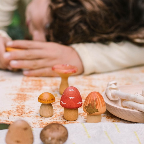 Holzfiguren Set 18 Teile Muschroom Grove