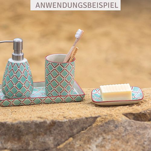 Seifenschale RETRO FLAIR rechteckig aus Keramik