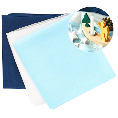Jahreszeitentuch Seide 55x55 cm – Winter 3er Set