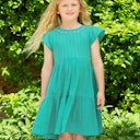 Vorschaubild Sommerkleid Flügelärmelchen Stickerei