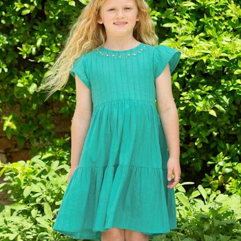Sommerkleid kurzarm Seesterne gelb