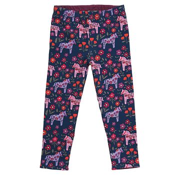 Wende Leggings Pferde blau