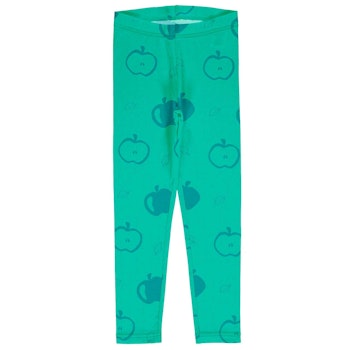 Jersey Leggings einfarbig grün Äpfel