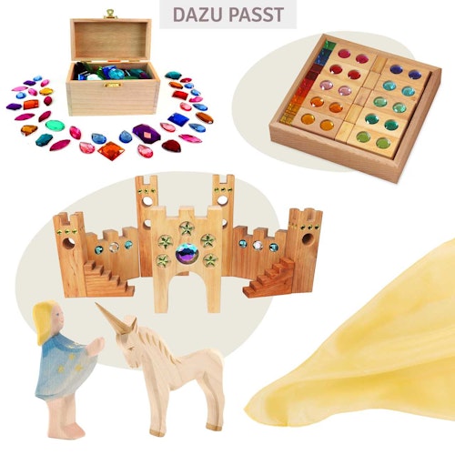 Spieltuch Seide gelb klein 53 x 53 cm