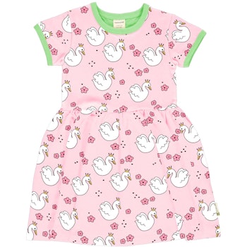 Flatterkleid Schwan kurzarm in rosa
