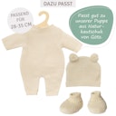 Vorschaubild Puppen Mütze und Schuhe 28-35cm beige, Bio-Baumwolle