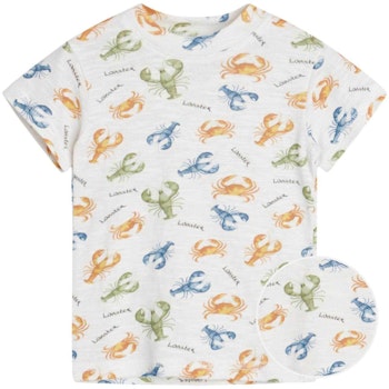 Elastisches Shirt kurzarm Hummer Krebs creme