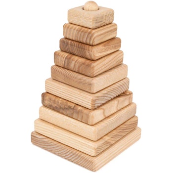 Steckturm aus Eschenholz - Quadrate 18,5 cm