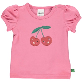 Süßes Baby T-Shirt kurzarm Kirschen pink