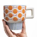 Vorschaubild Tasse RETROFLORIA Punkte orange 250 ml stapelbar