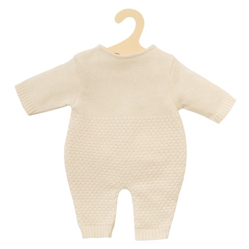 Puppen Strickstrampler 35-45cm beige, Bio-Baumwolle