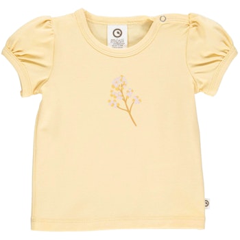 Elastisches T-Shirt Blumenprint hellgelb