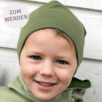 Wendemütze Blumen blau