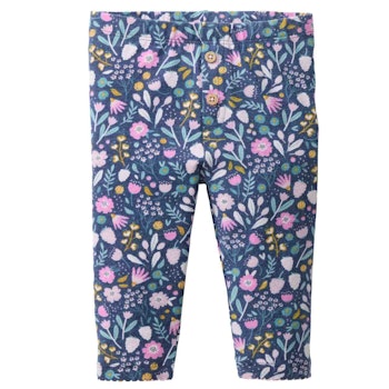 Edle Leggings Herbstblüten blau