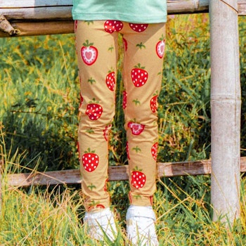 Jersey Leggings Erdbeeren beige