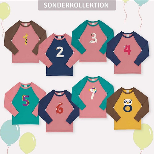 Raglanshirt langarm Zahlen