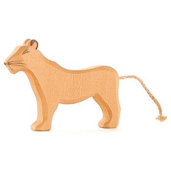 Löwe Zootiere Holzfigur 11 cm hoch