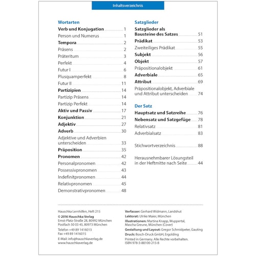 Deutsch Grammatik Übungsheft 5. bis 7. Klasse