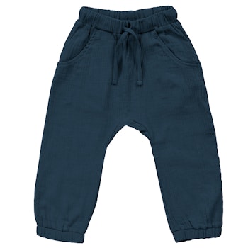 Leichte Musselin Hose petrol