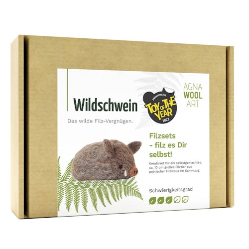 Selber filzen mit Anleitung DIY Filz Set Wildschwein Level 3 ab 4 Jahre
