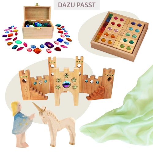 Spieltuch Seide hellgrün mittel 89 x 89 cm