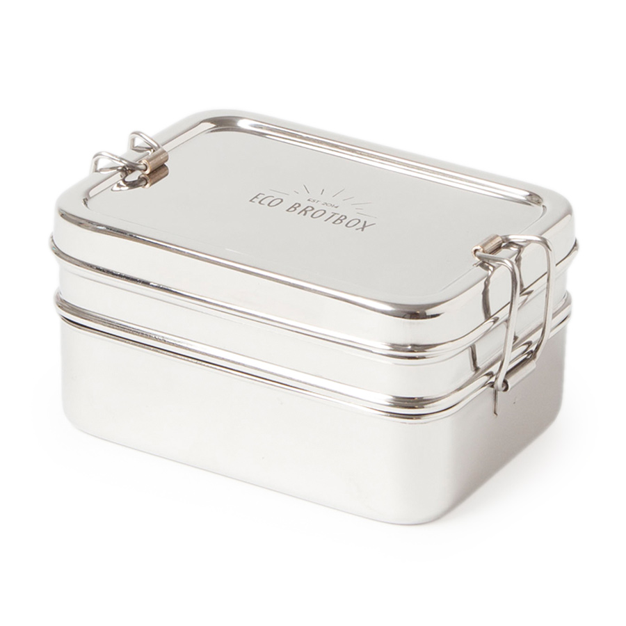 Bestseller Edelstahl Brotbox + Snackbox 1l 15 x 11 x 7,8 cm