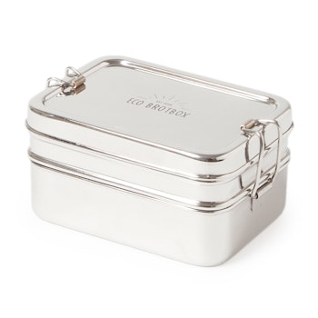 Bestseller Edelstahl Brotbox + Snackbox 1l 15 x 11 x 7,8 cm