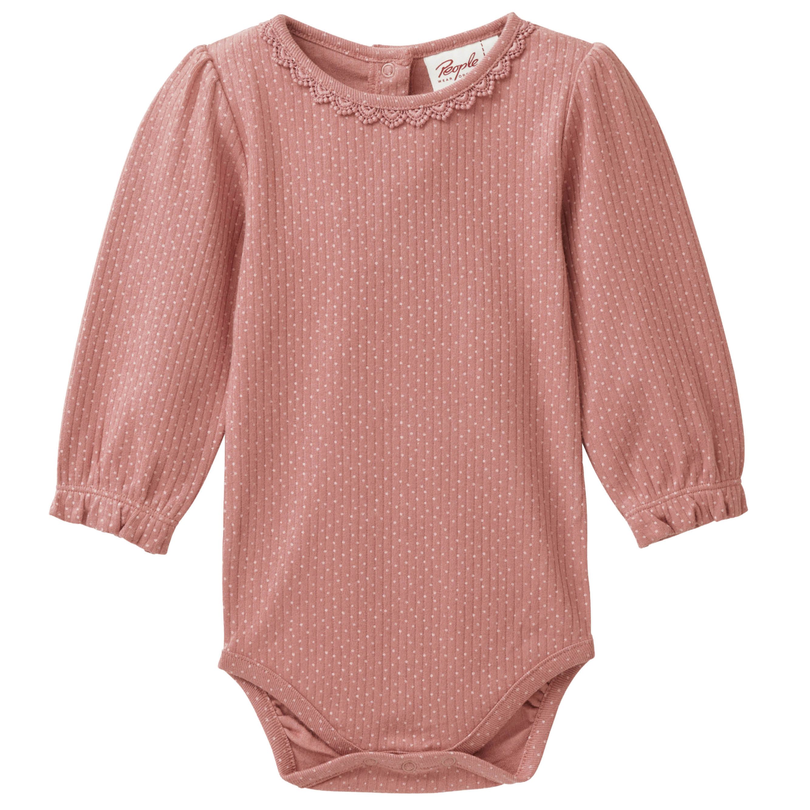 Weicher Body langarm rosa Pünktchen