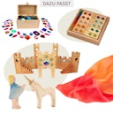 Vorschaubild Spieltuch Seide Feuer klein 53 x 53 cm