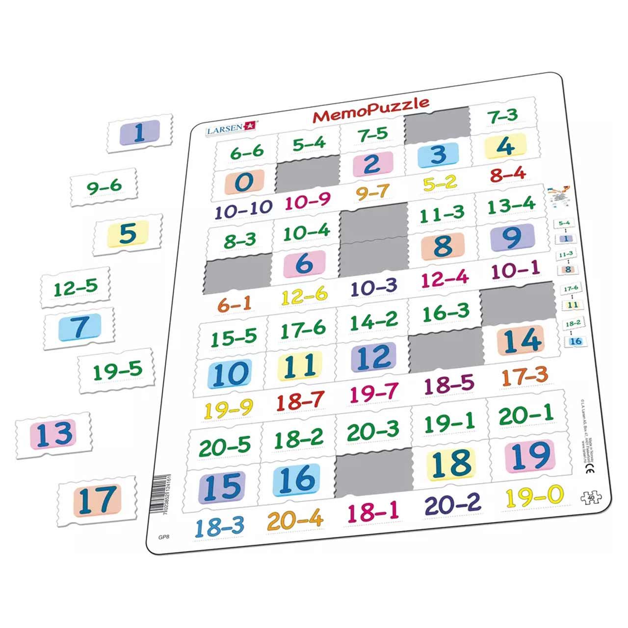 Lernpuzzle Zahlen 1-20 für Kinder ab 5 Jahre