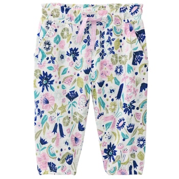 Leichte lockere Freizeithose tropische Blüten