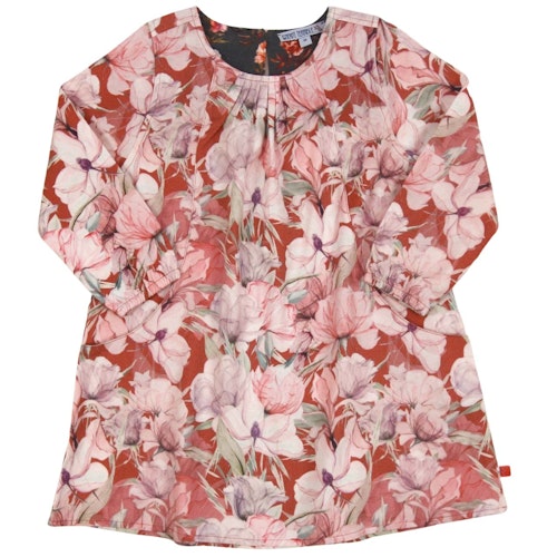 Flanellkleid langarm Rosen