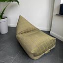 Vorschaubild Samt Sitzsack für Kinder grün-gelb - 119 x 52 x 70 cm