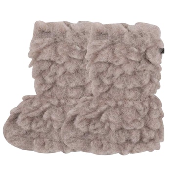 Wollschuhe Baby Plüsch beige